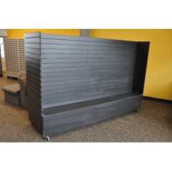 Rolling Slatwall Fixture,1x  8'x3'x5' High,  Black